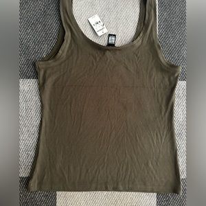 Express large green khaki tank new